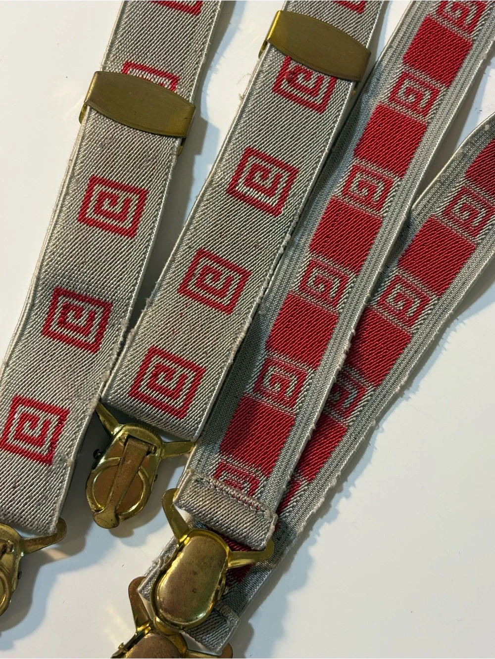 Vintage elastic and leather suspenders